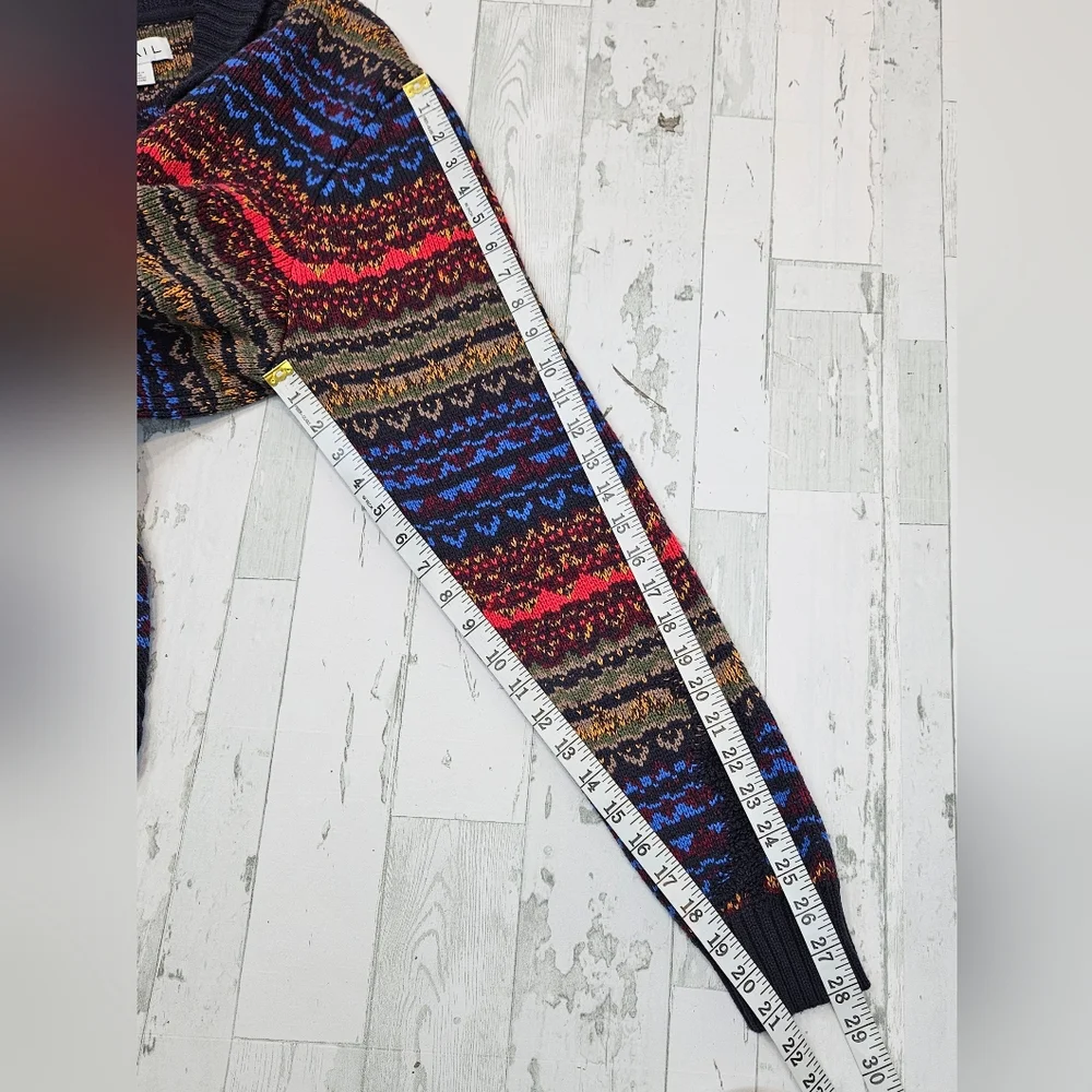 Rails‎ Mens Shawl Full Zip Cardigan Large Striped Blue Multicolor Cotton Blend